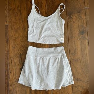 Vuori gray tennis skirt and tank set